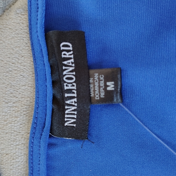 Nina Leonard Deep Sea Blue B Neck Jumpsuit M - Picture 7 of 10